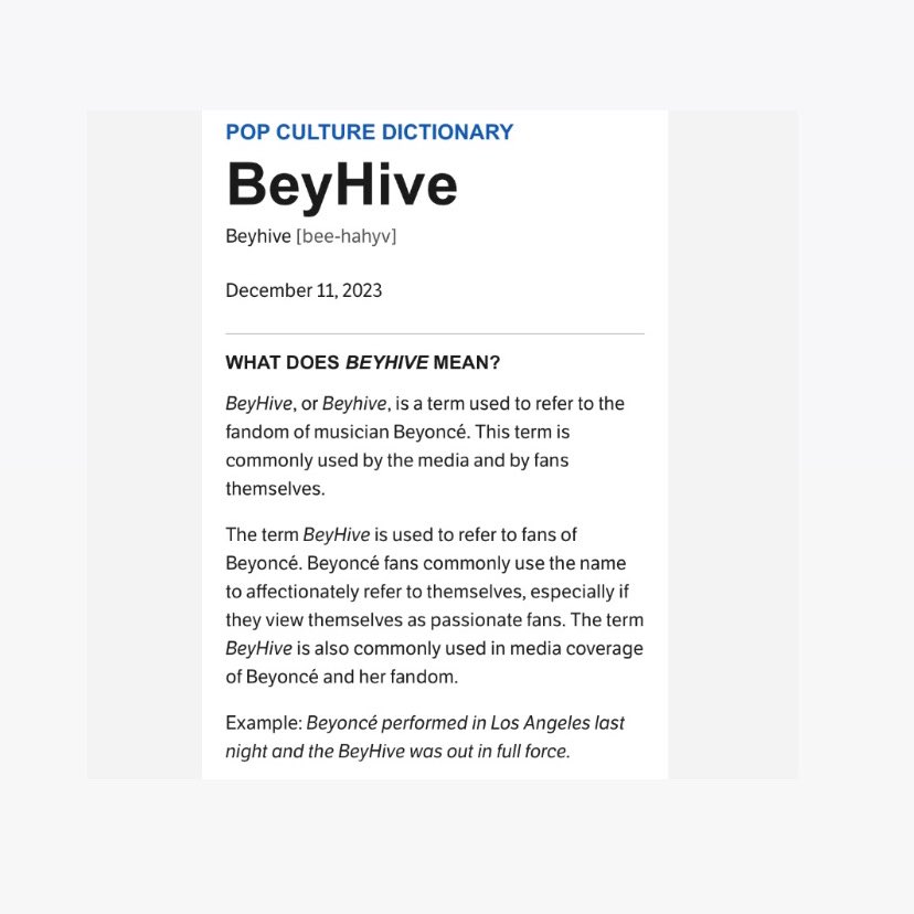 ‘Beyhive’ Earns Official Entry On Dictionary.com