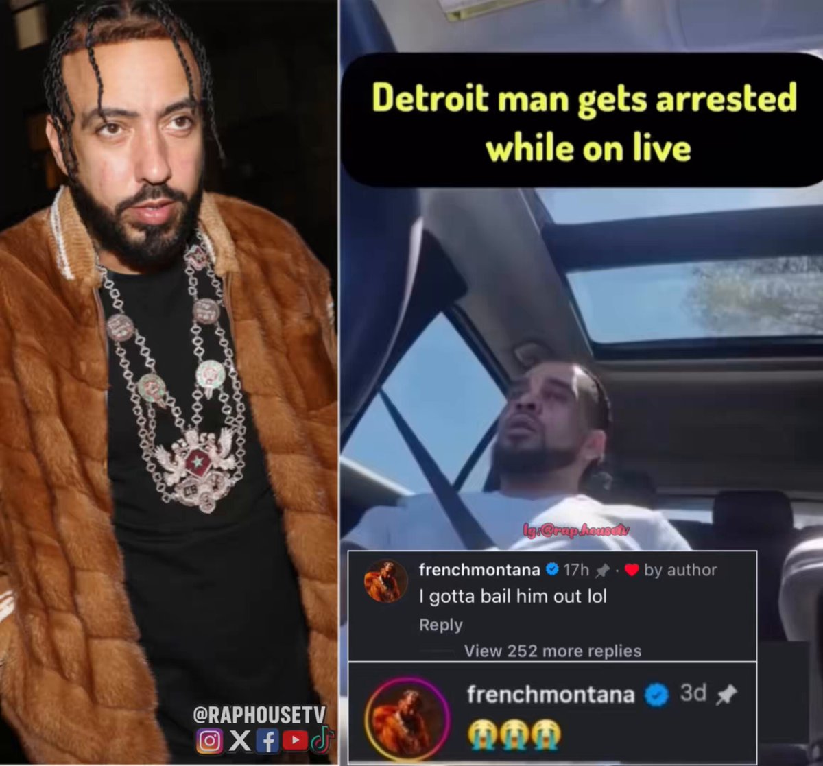 Detroit Man Gets Arrested On Facebook Live While Blasting French Montana, French Says He’ll Bail Him Out