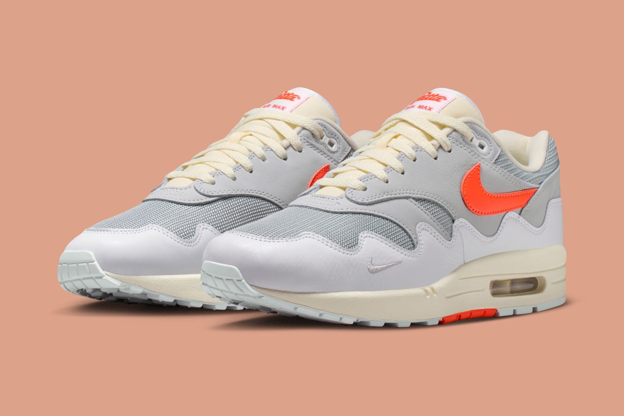 Patta x Nike Air Max 1 Waves “White/Hyper Crimson”