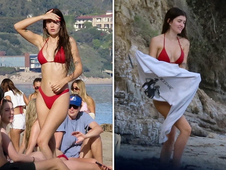 Sami Sheen Sizzles in Red Bikini at Malibu Beach