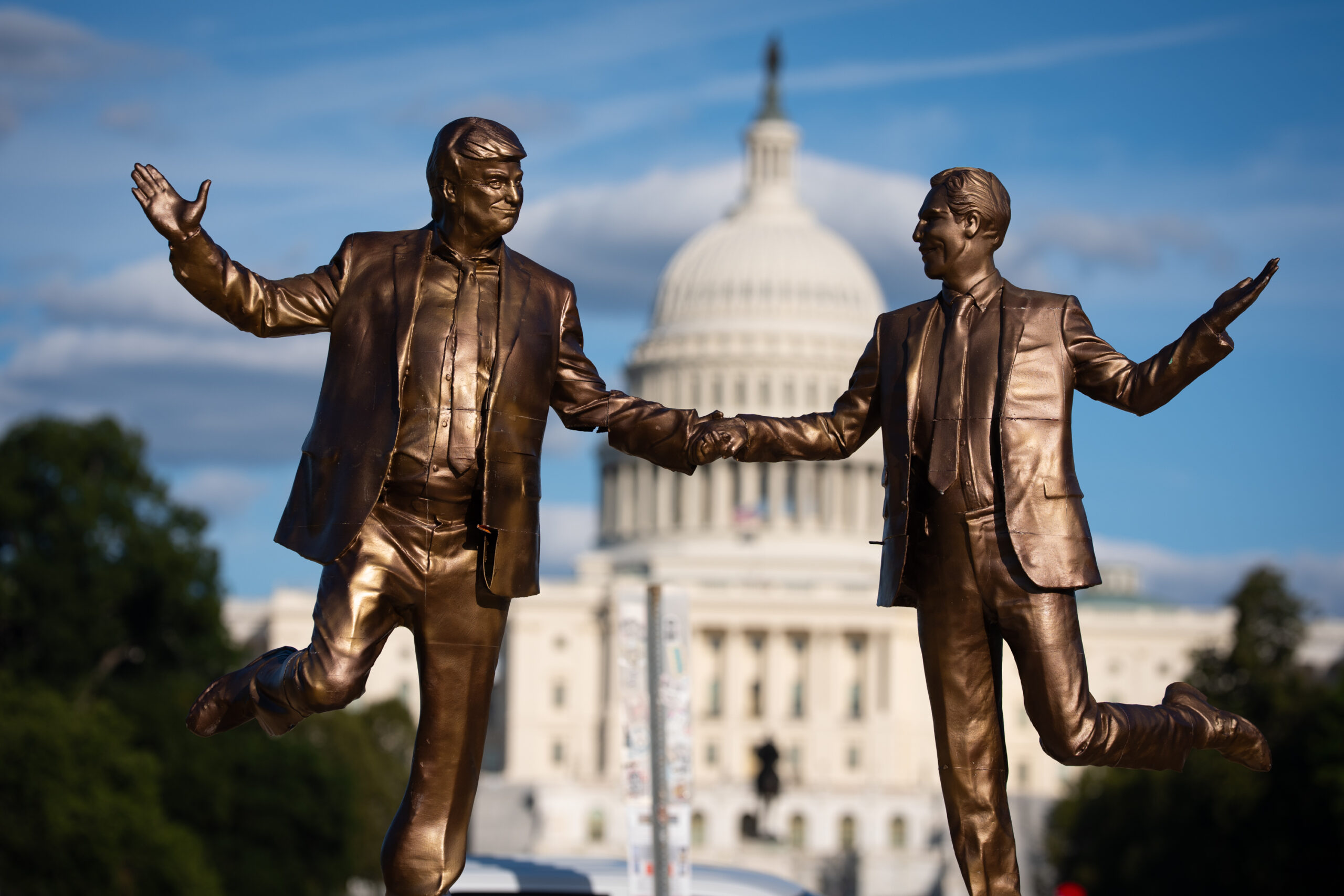 Wow: Titanic-Inspired Statue Of Trump And Epstein Appears On D.C. National Mall!