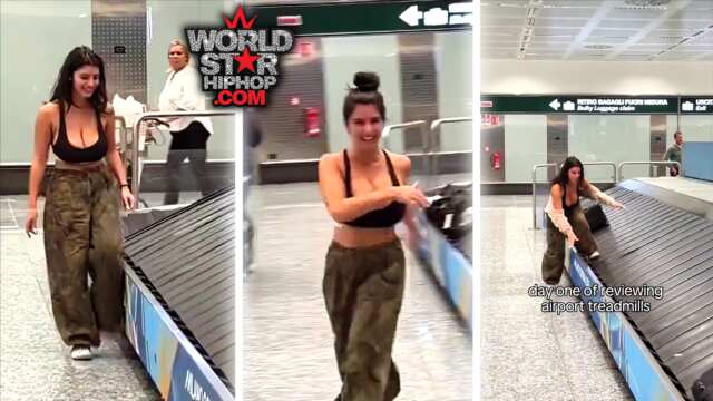 Woman Gets Dragged For Running On Airport Luggage Conveyor Belt Like It’s A Treadmill