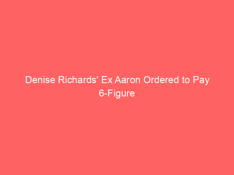 Denise Richards’ Ex Aaron Ordered to Pay 6-Figure Sum to a Widower