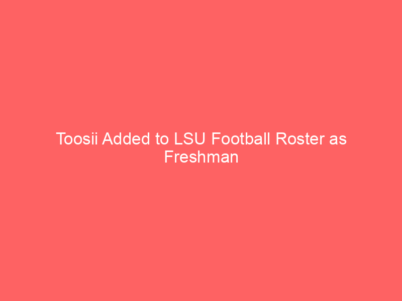 Toosii Added to LSU Football Roster as Freshman Wide Receiver